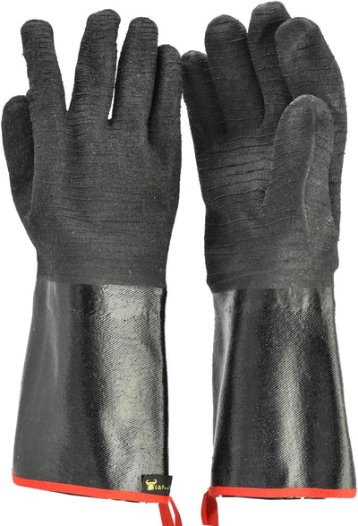 Guantes piel barbacoa resistentes calor gamuza forro algodón