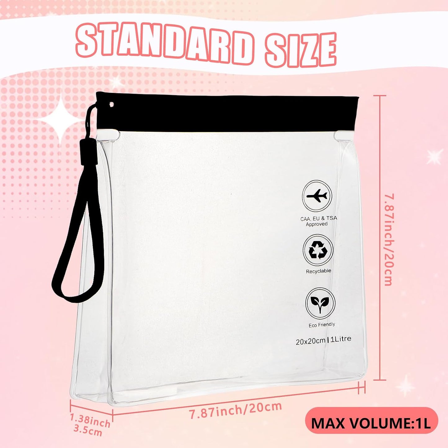 4 Pzas Bolsas Reutilizables TSA 1L Fugas 3-1-1