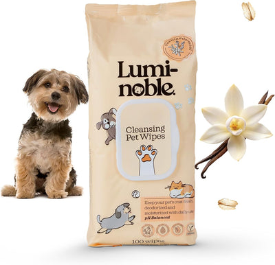 Toallitas hipoalergénicas para mascotas 100uds aroma avena vainilla