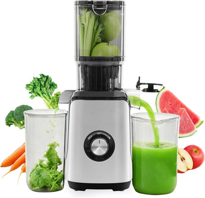 Exprimidor frío con canal ancho para frutas y verduras blancas