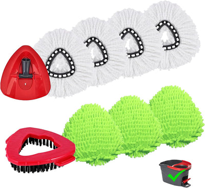 Pack 9 Almohadillas Microfibra Cabezales Elásticos Cepillo Fregado Blanco