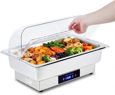 Charola Gastronómica 9qt Acero Inox con Tapa y Control Temp