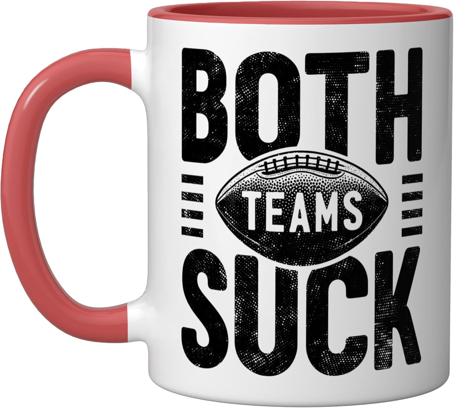 Taza cerámica para fanático del fútbol con meme de ambos equipos