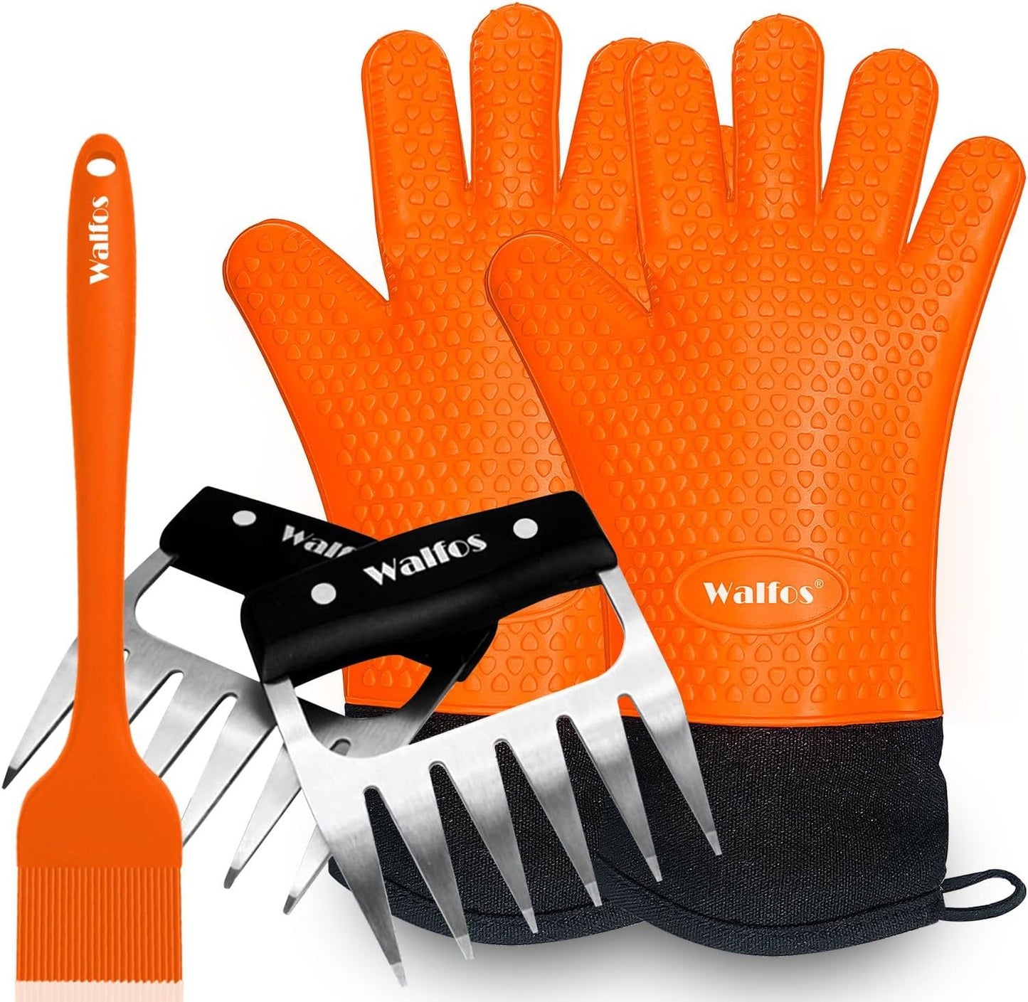 Guantes silicona parrilla resistentes con cepillo y garras
