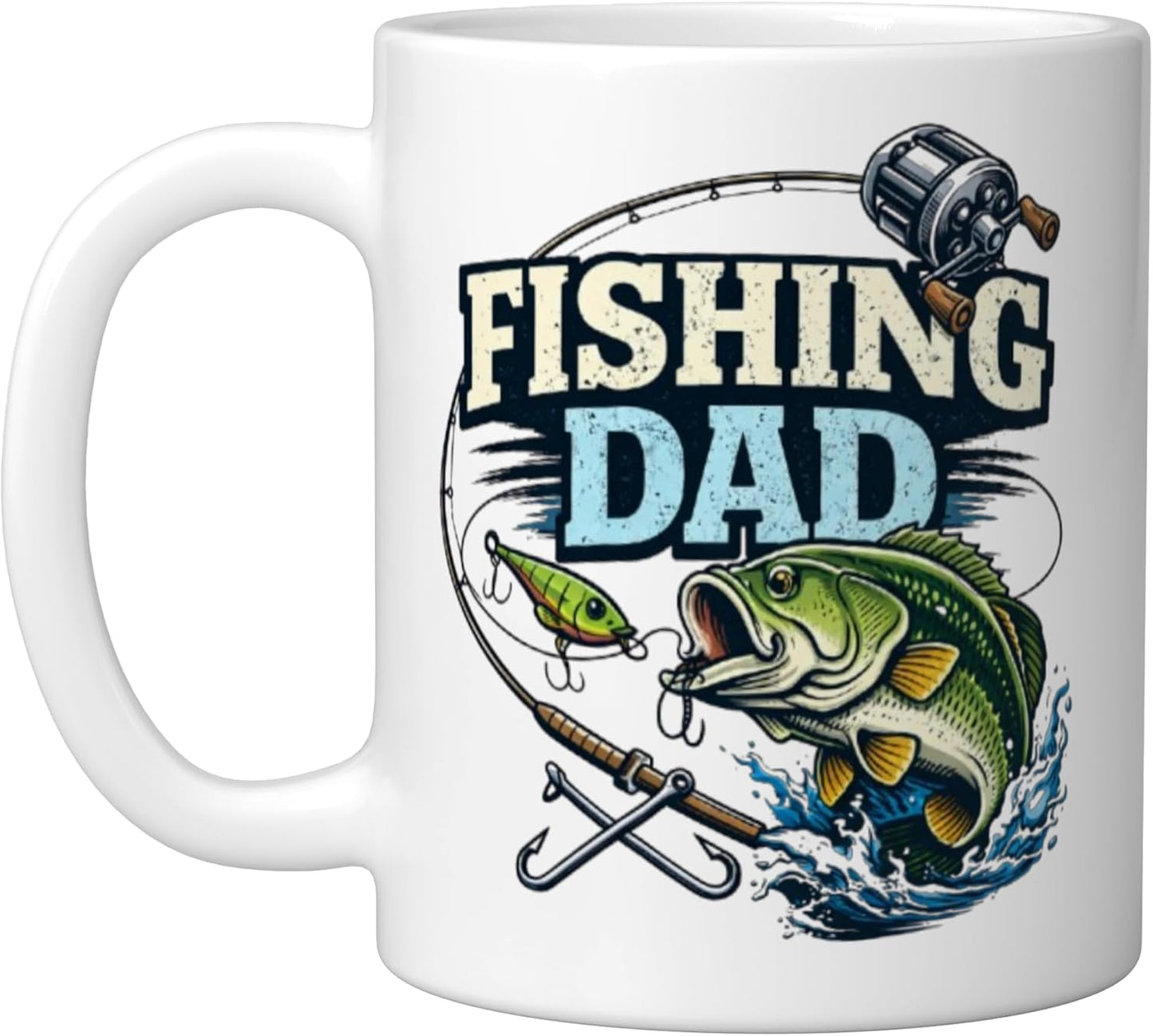 Taza Cerámica Pesca Exterior para Hombre Blanco
