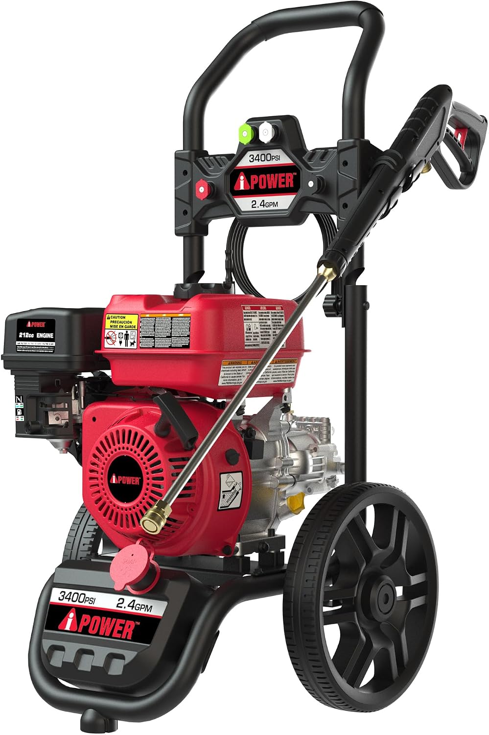 Lavadora presión 3400PSI 12pulg tanque jabón rociadora