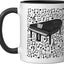 Taza cerámica para pianista profesor música notas musicales negro/blanco