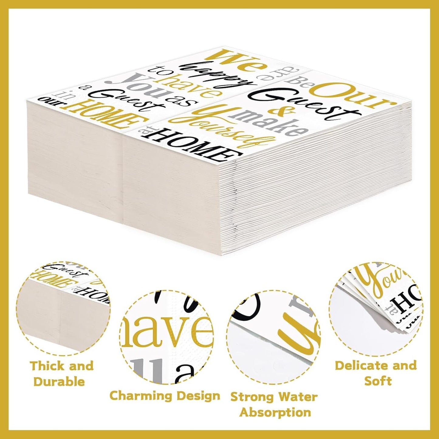 Servilletas de papel para invitados 100 piezas 3 capas suaves para hogar cocina baño