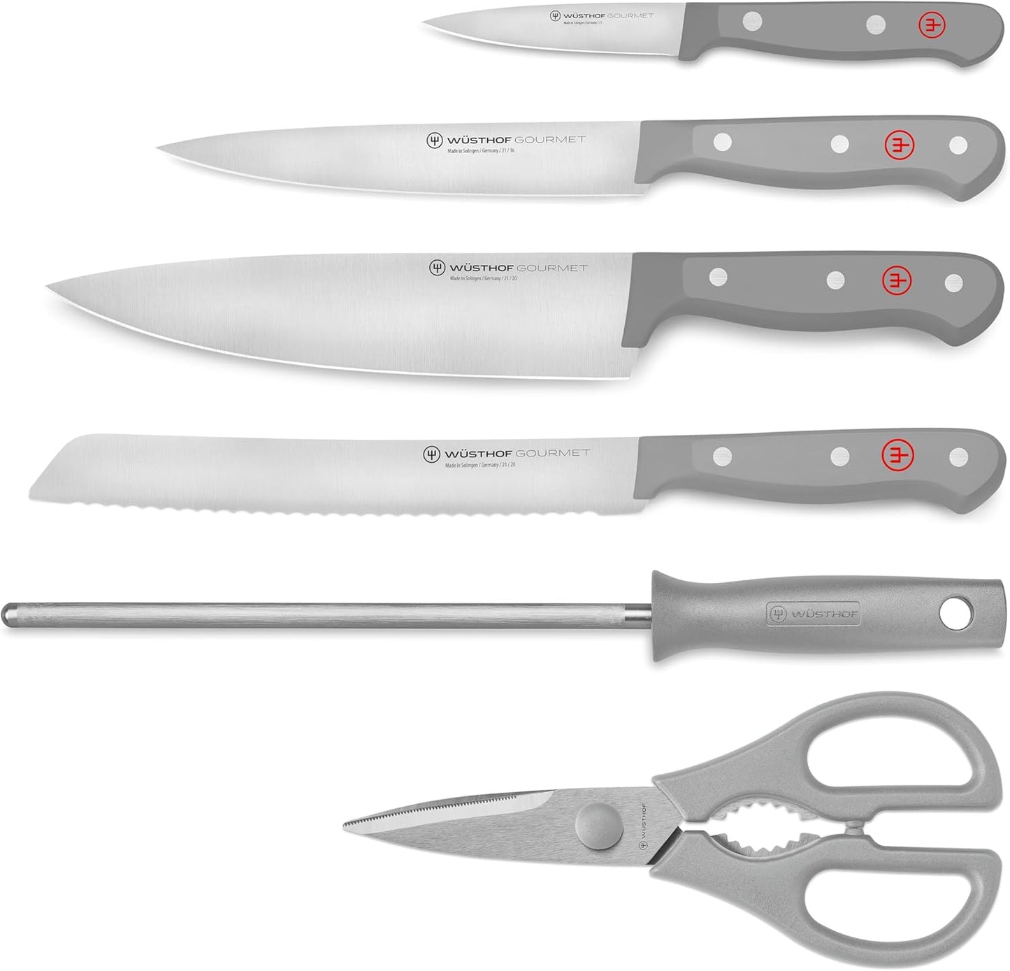 Juego de cuchillos gourmet WÜSTHOF 7 piezas color gris