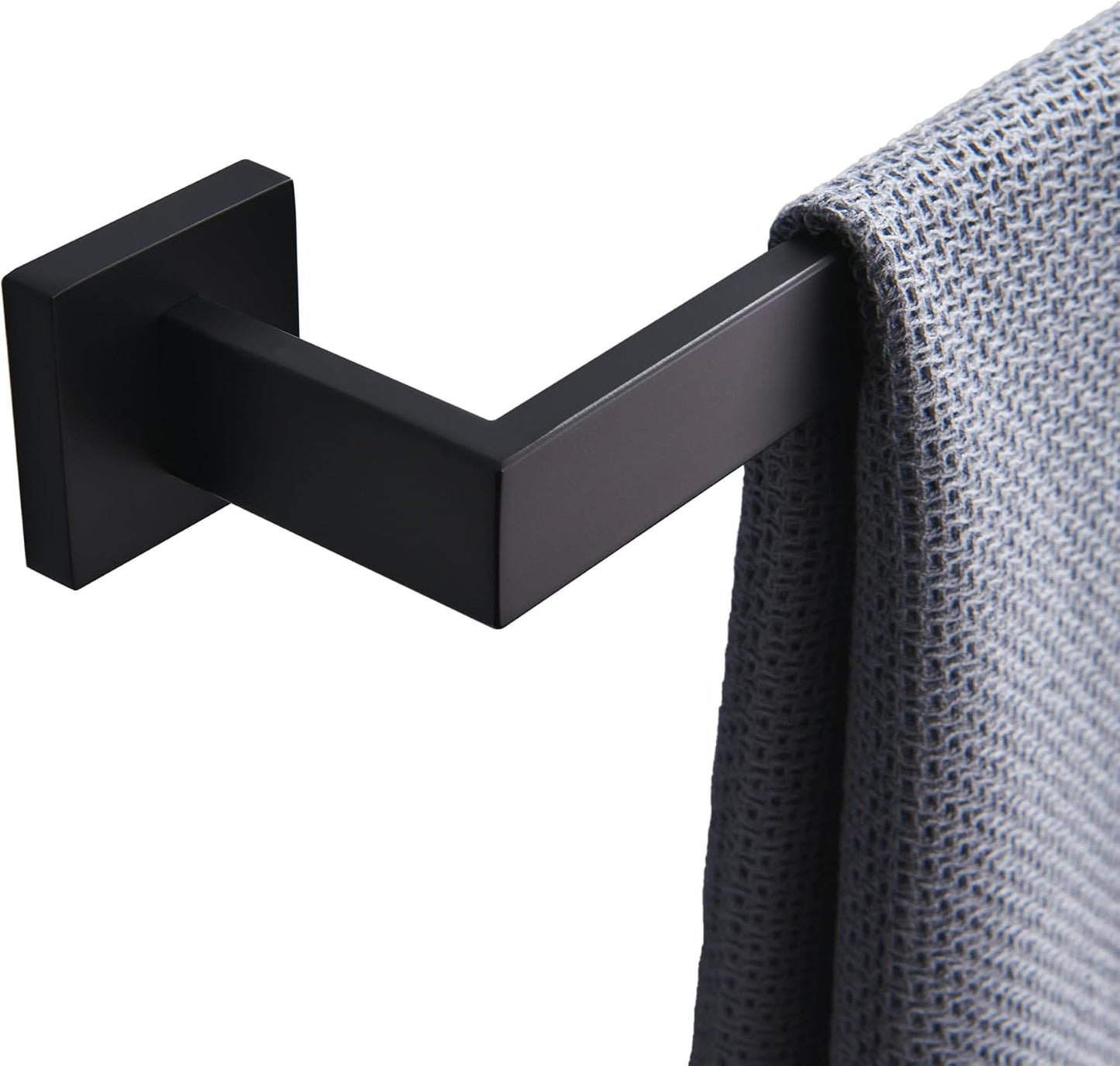 Toallero baño 28pulg acero inox colgador ducha negro mate
