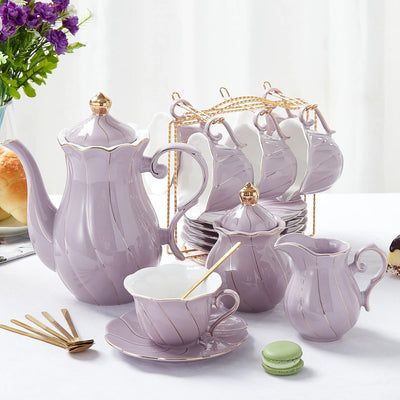 Set 22 Pzas Té Porcelana Soporte Cupcakes 3 Niveles