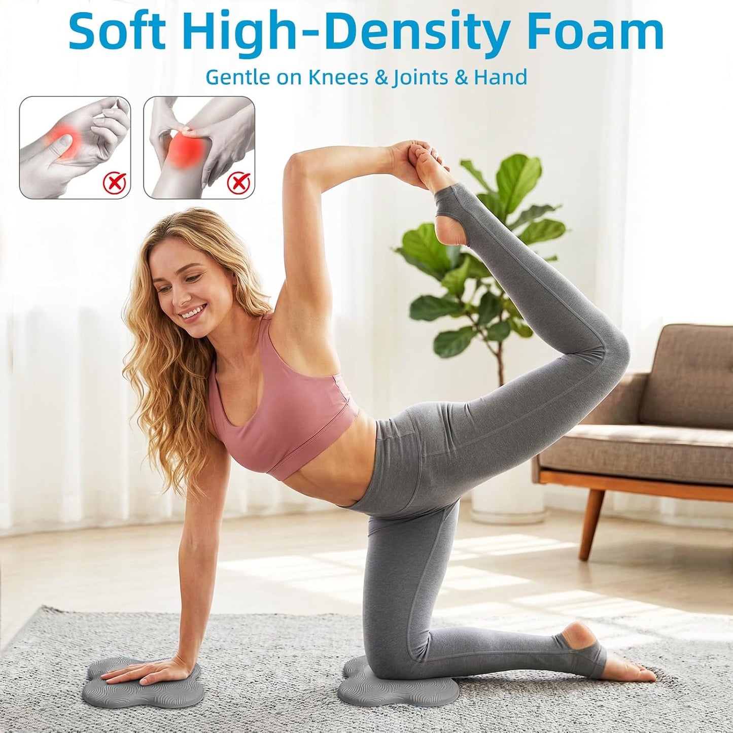 Set 2 Rodilleras Yoga Antideslizantes Extra Suaves