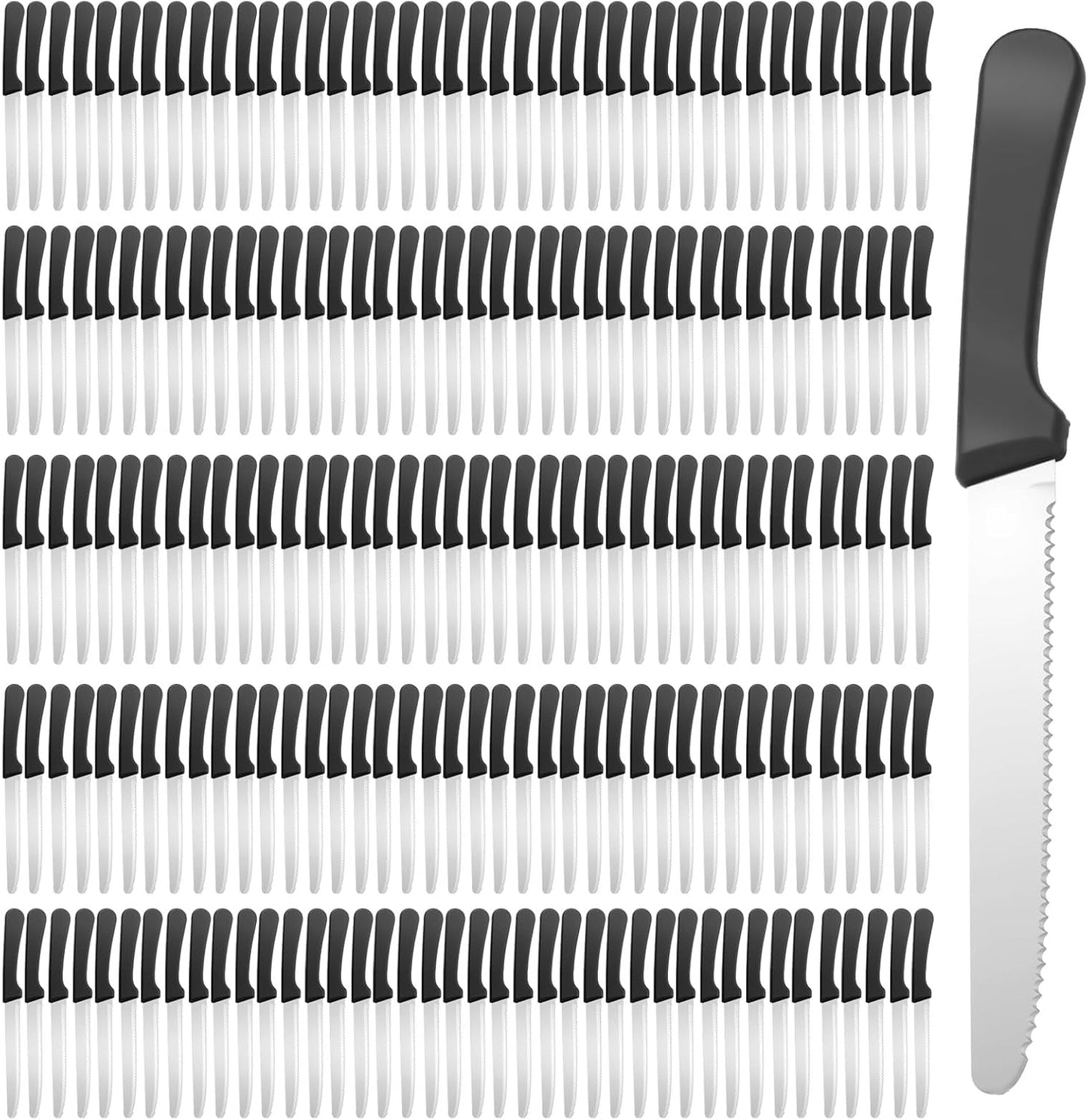 Set 200 Cuchillos Carne Acero Inox Hoja Dentada 8.39pulg