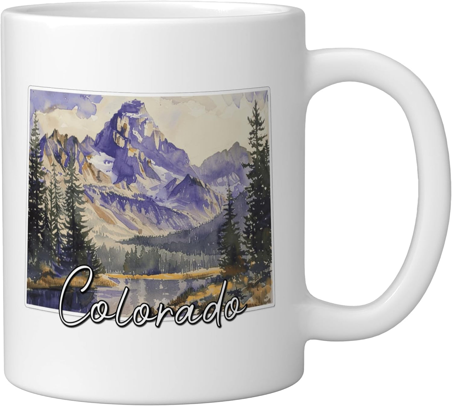 Taza cerámica para amantes de la naturaleza paisaje acuarela Colorado