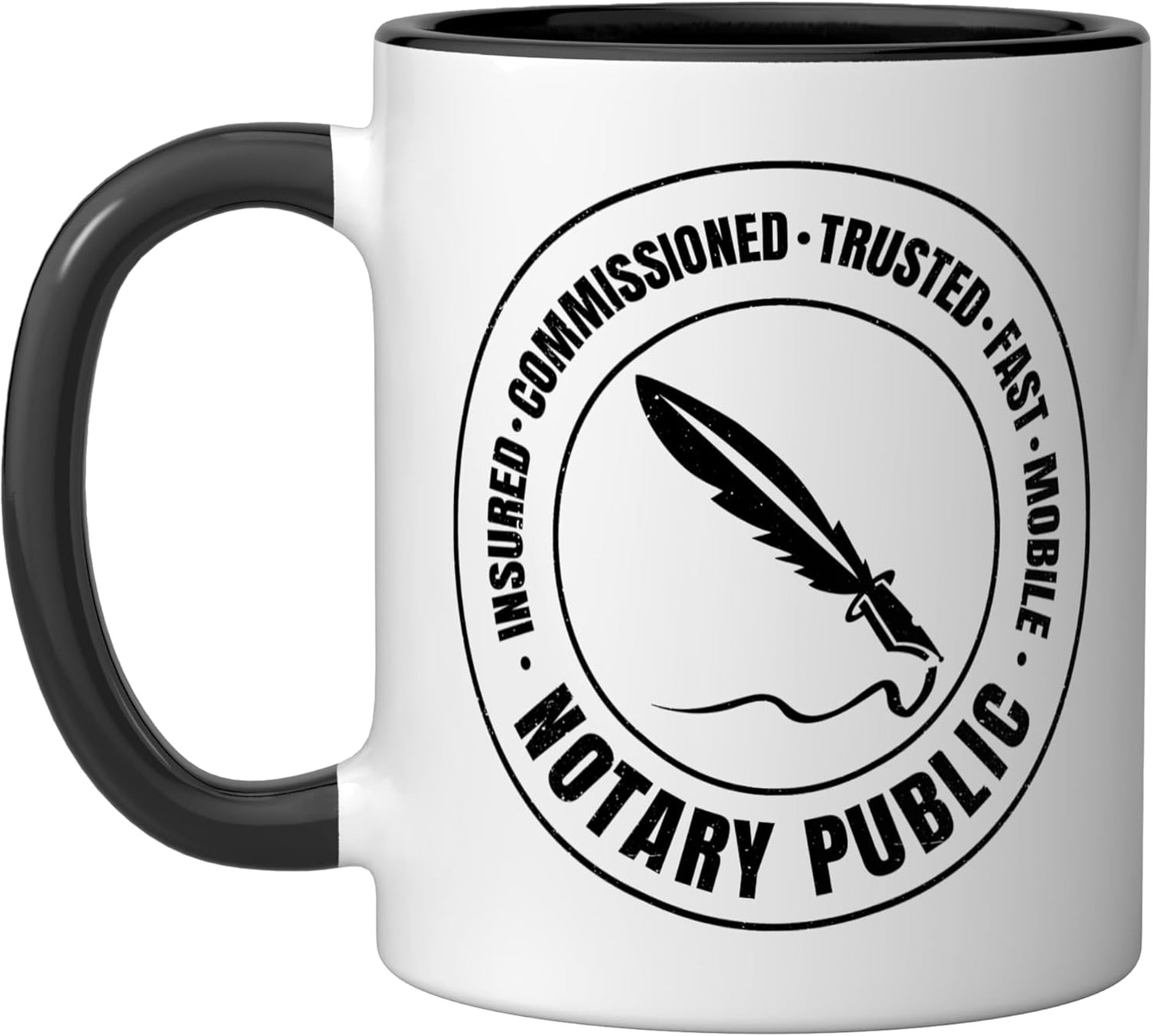Taza cerámica para notario público negro/blanco