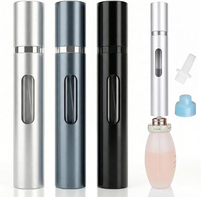 3 Atomizadores Perfume Viaje 0.3oz Recargables Relleno Inferior