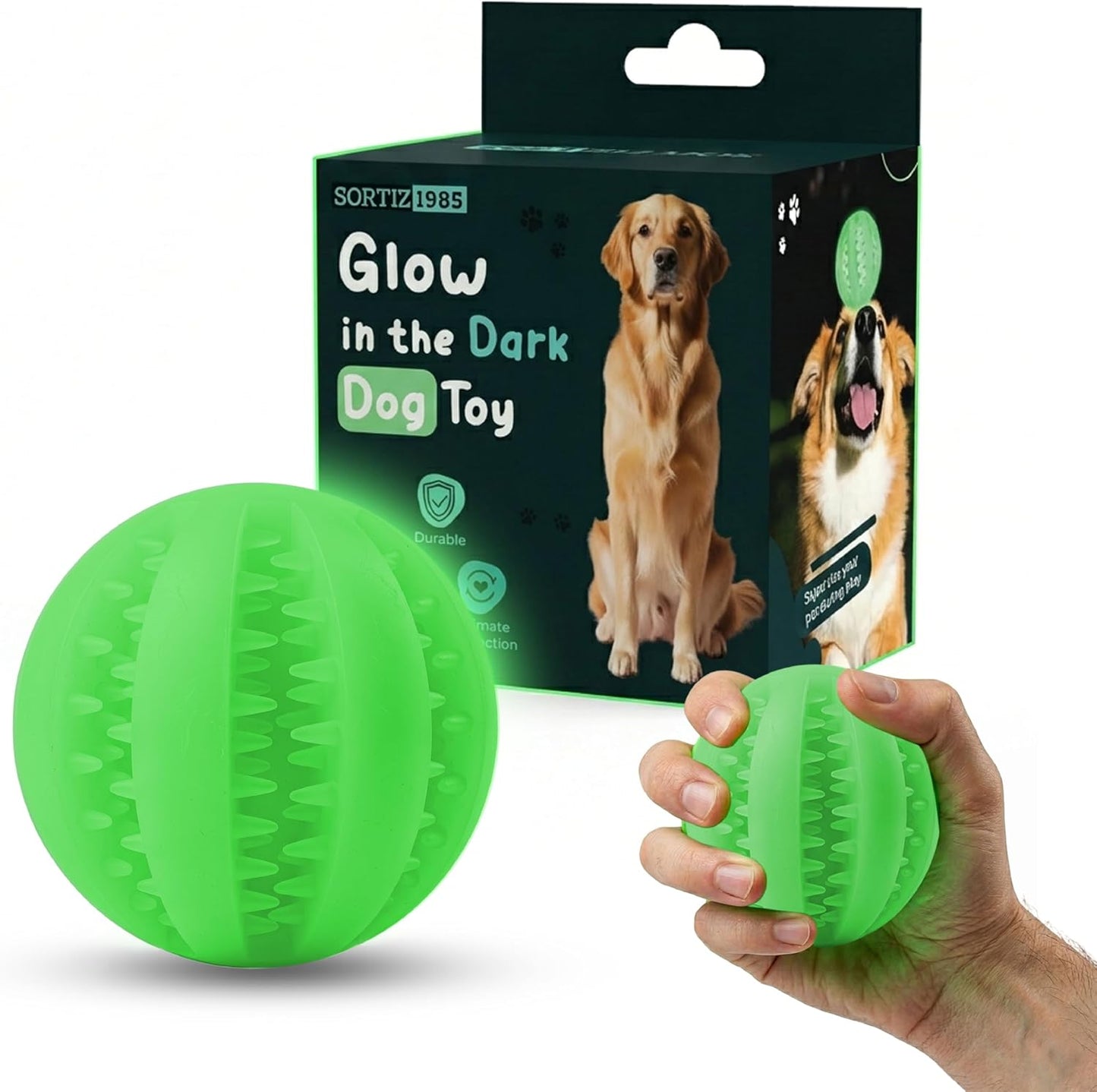 Bola brillante masticable para perros interactiva no tóxica