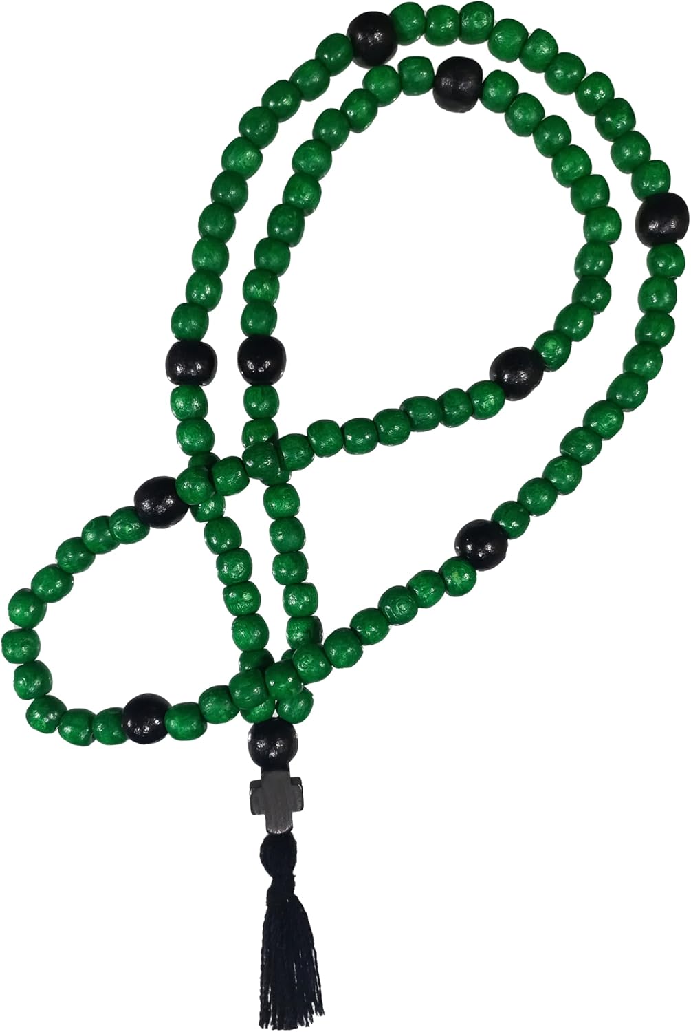 Chotki Ortodoxa de Madera con 100 Nudos y Cruz Verde