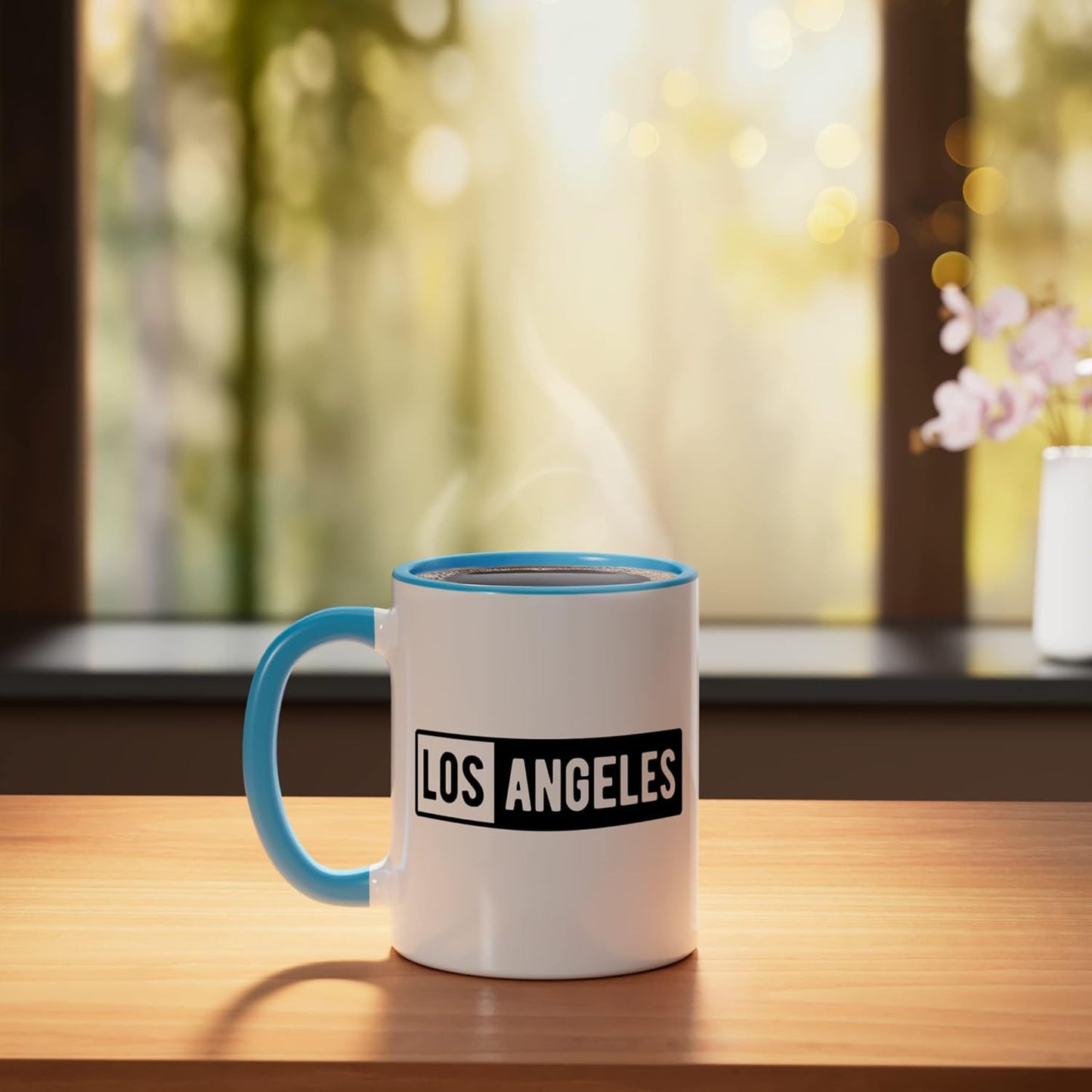 Taza Cerámica Diseño LA California Azul/Blanco