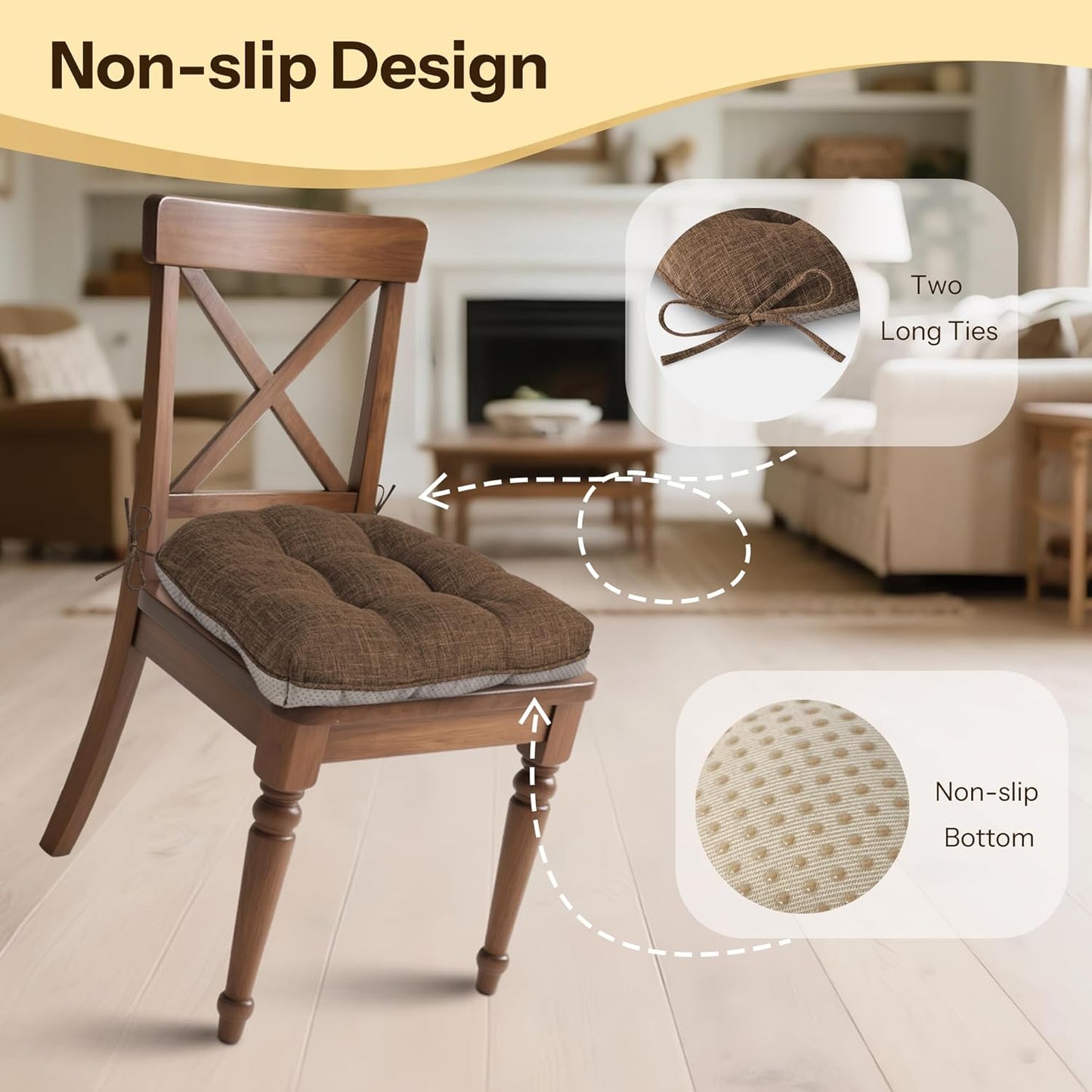 Cojines silla antideslizantes forma D