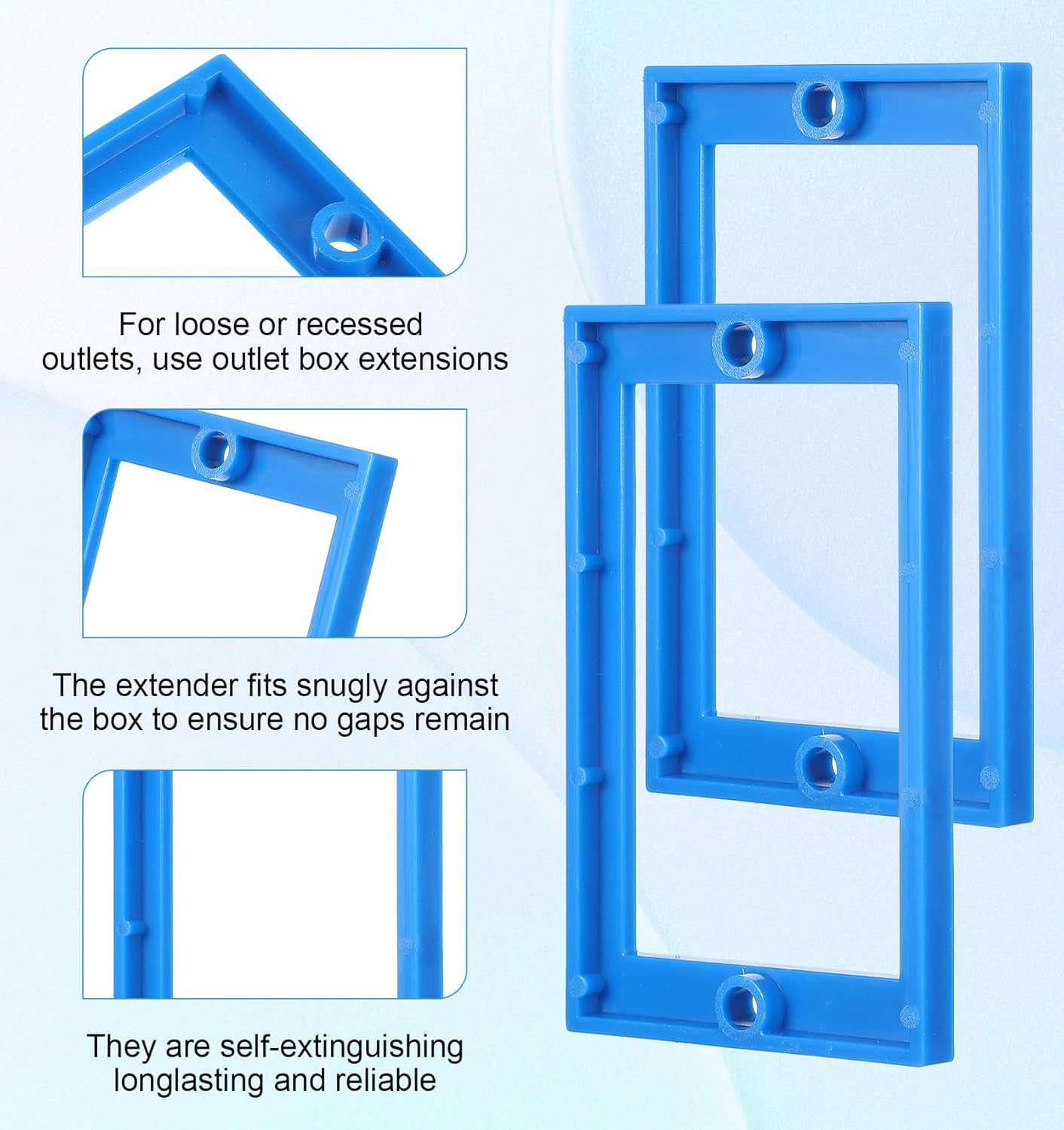 Extensor caja de salida 1/4" 4 Pzas con tornillos para enchufe