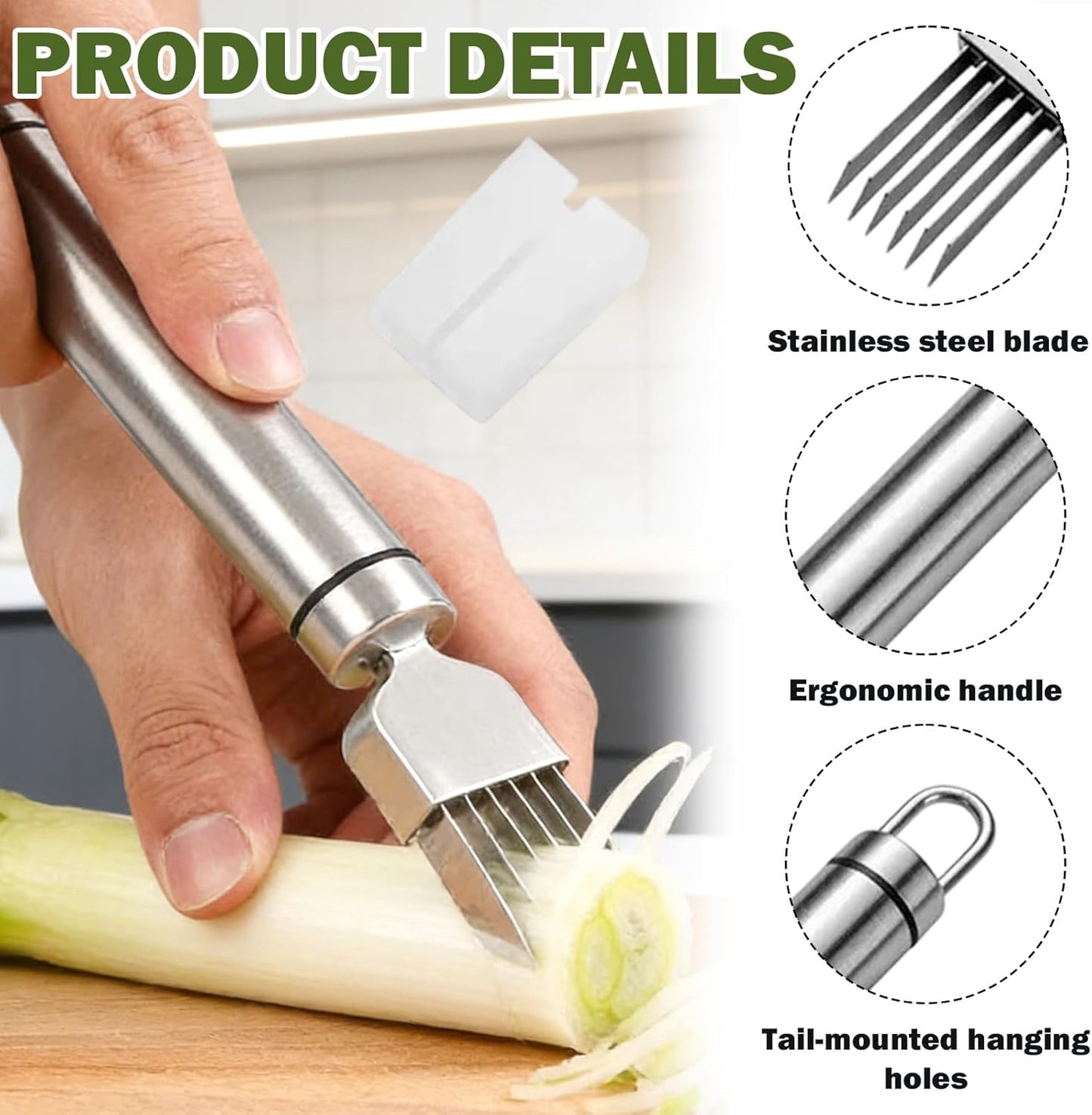 Cortador hierbas acero inox 2 pzas múltiples cuchillas