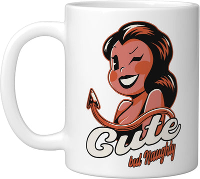 Taza de cerámica vintage diablo retro estilo blanco