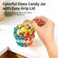 Plato de cristal colorido para dulces con tapa, tarros decorativos para oficina o hogar