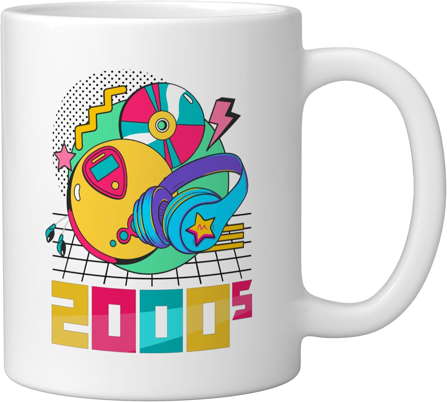 Taza Cerámica Vintage Años 2000 Blanca