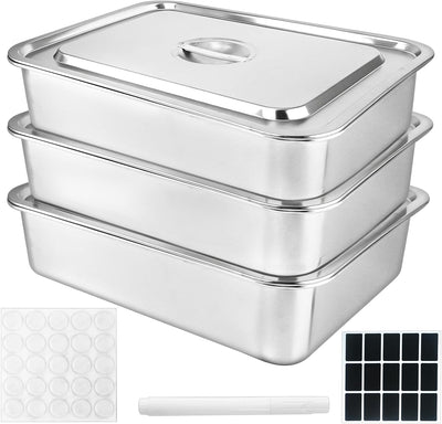 3 Tubos Acero Inox Con Tapa 4pulg Caja Carne
