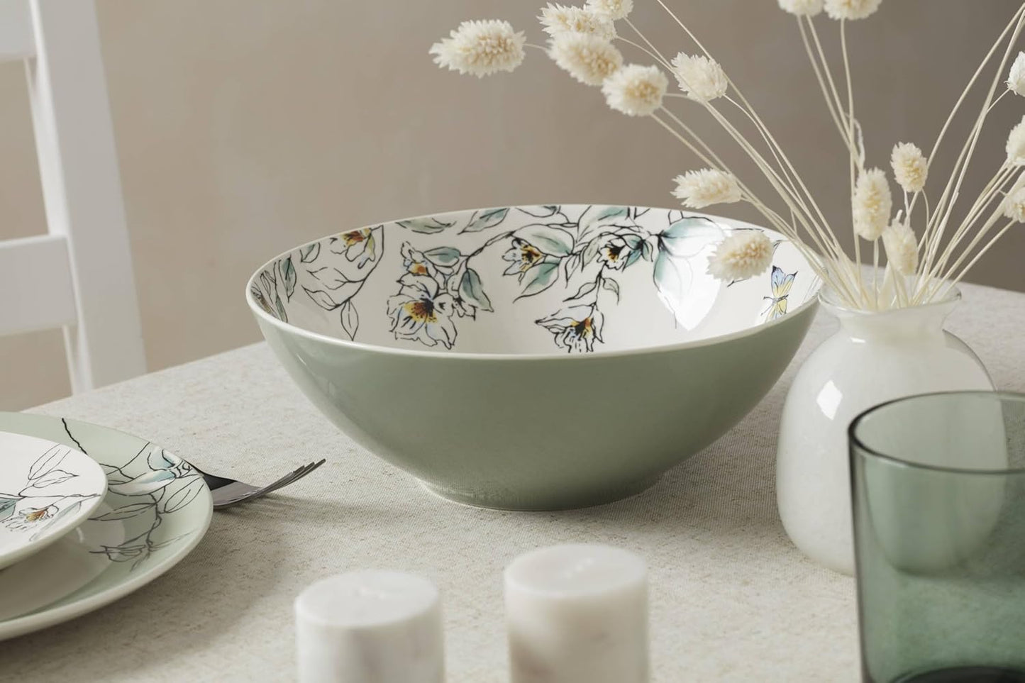 Set Plato Botanica Cerámica Servicio para 1 64oz