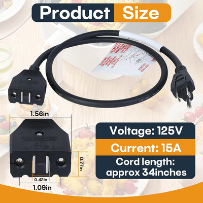 Cable de alimentacin magnico para freidora de pavo Masterbuilt 8L/10L XL