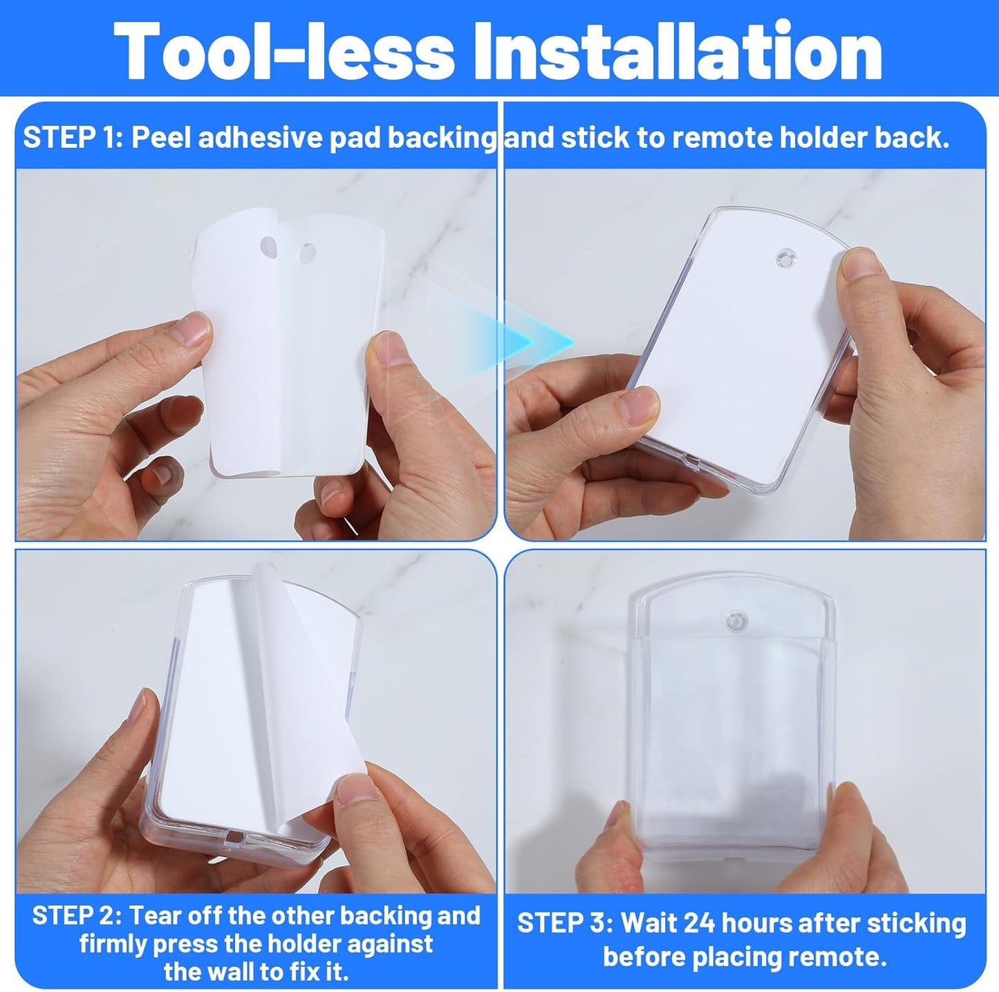Pack 2 Soportes Pared Control Remoto TV Transparente No Perfora