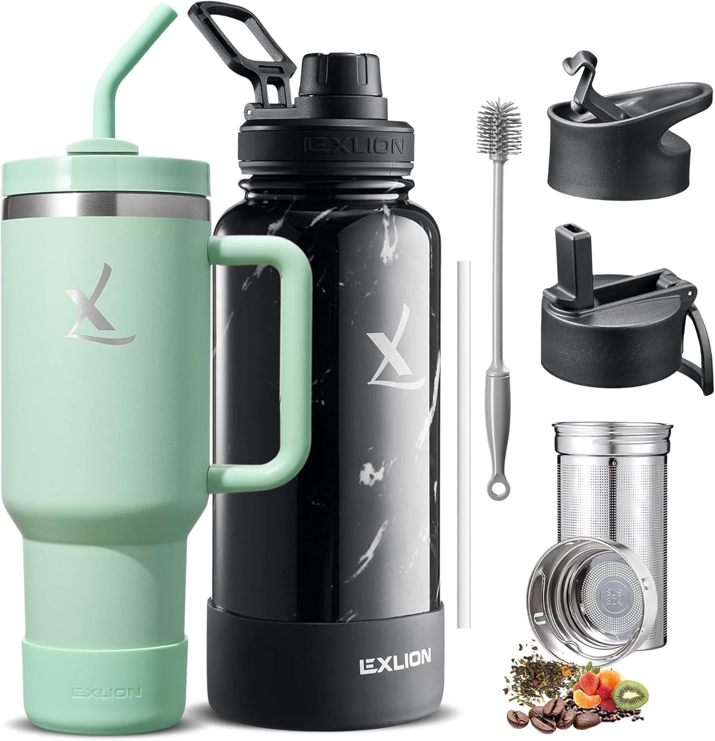 Botella agua infusor té 32oz vaso FlowOne 40oz acero inox sin BPA