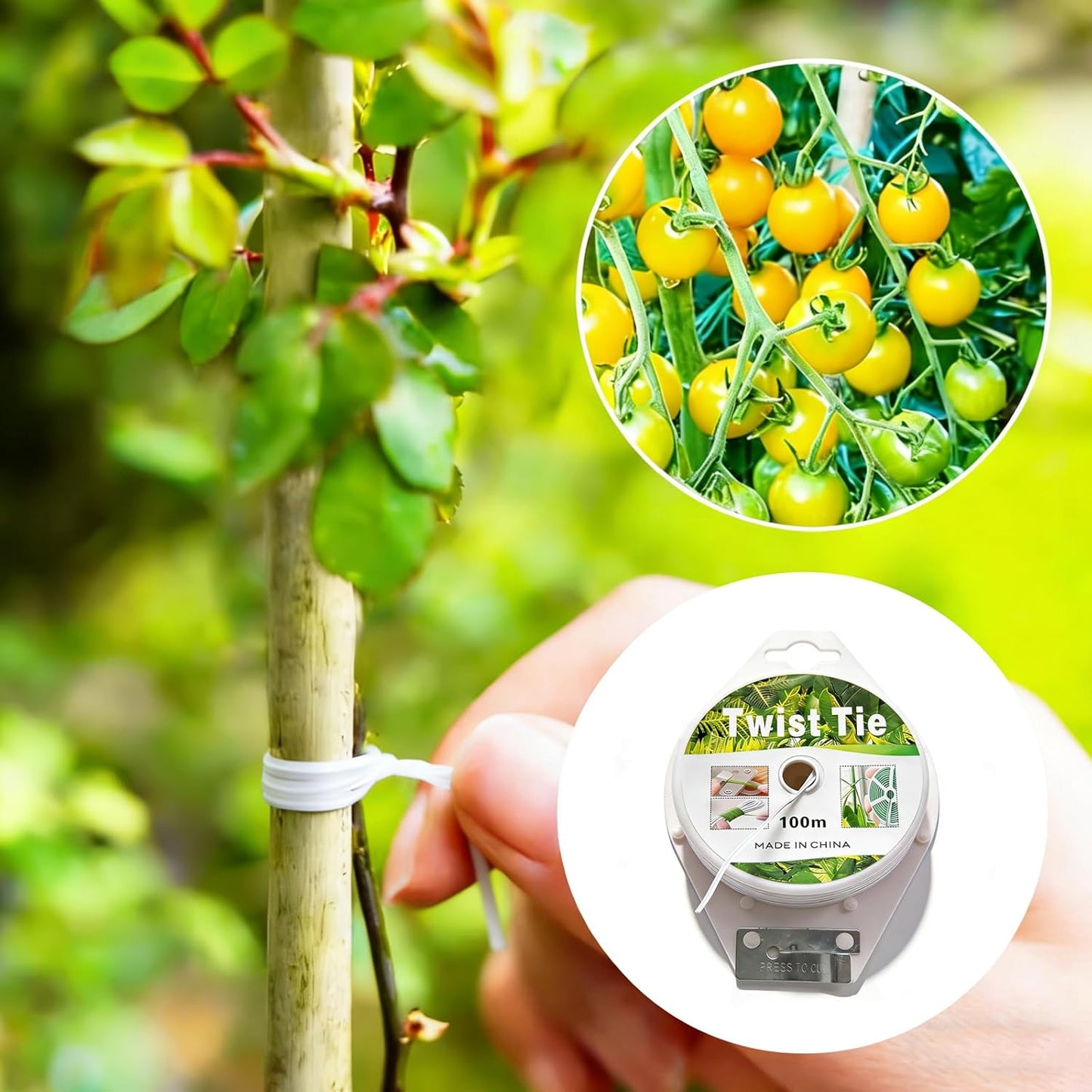 Cortadores de cuerda para jardinería 100m reutilizables blancos