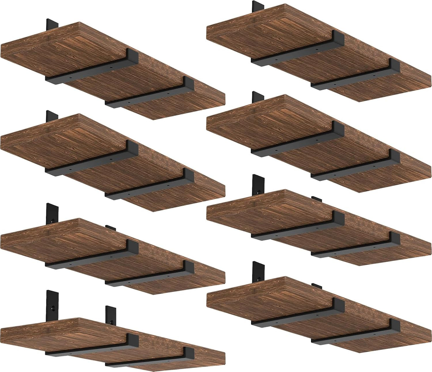 Soportes estantería hierro negro mate 12pulg set 16