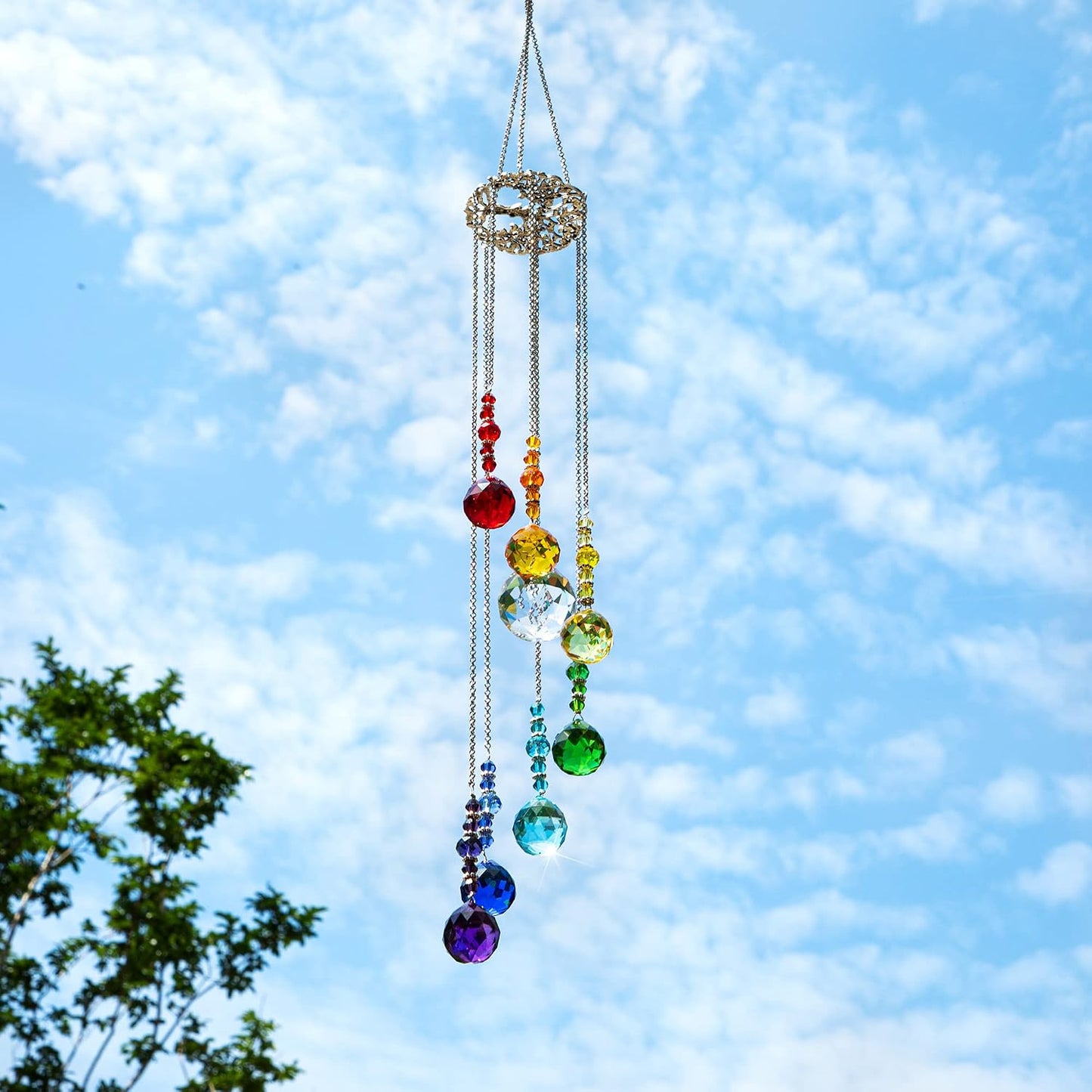 Prismas colgantes arco iris decoración hogar jardín