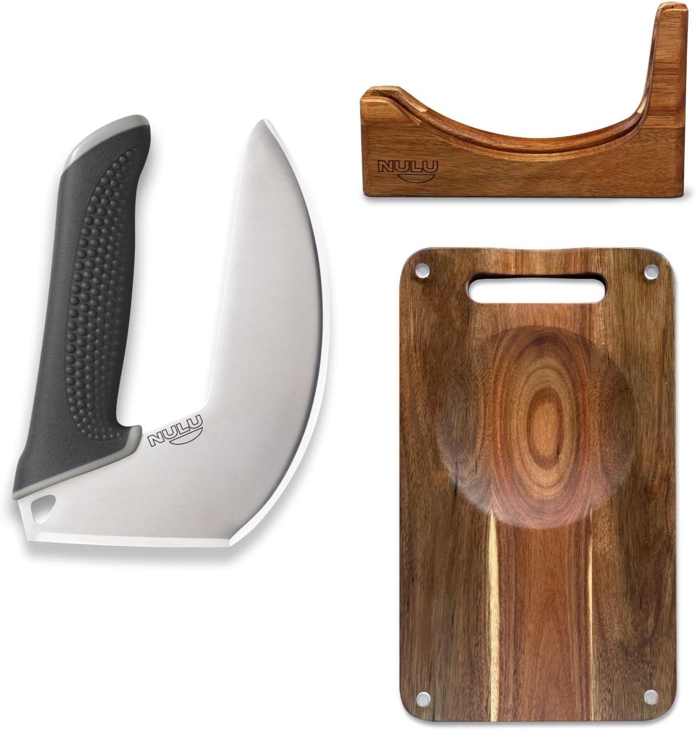 Pack cuchillos ergonómicos acacia con tabla y muelle