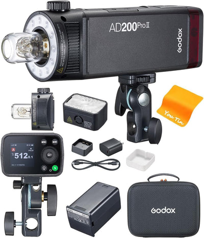 Lámpara flash monolight AD200Pro II sincronización X3 LED bicolor