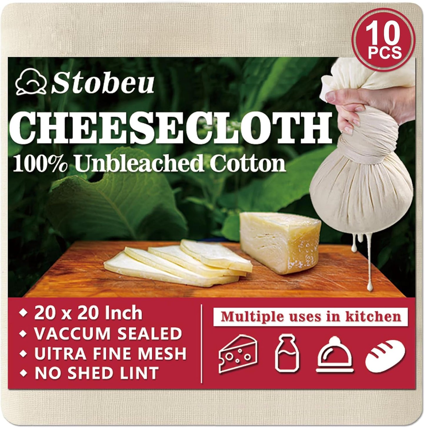 Paños de queso estopilla reutilizable malla fina tela algodón 20x20 pulg