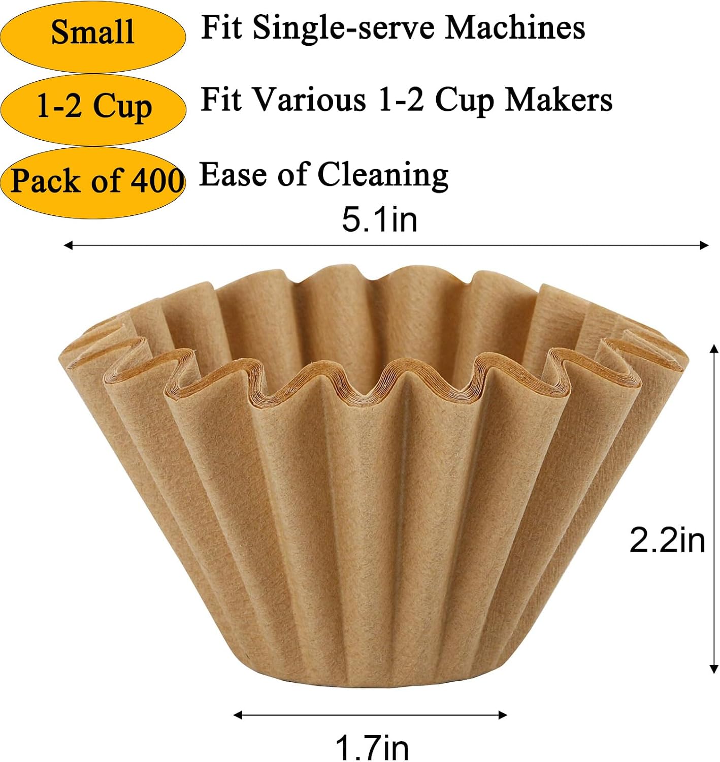 Filtros café cesta papel natural 1-2 tazas pack 400