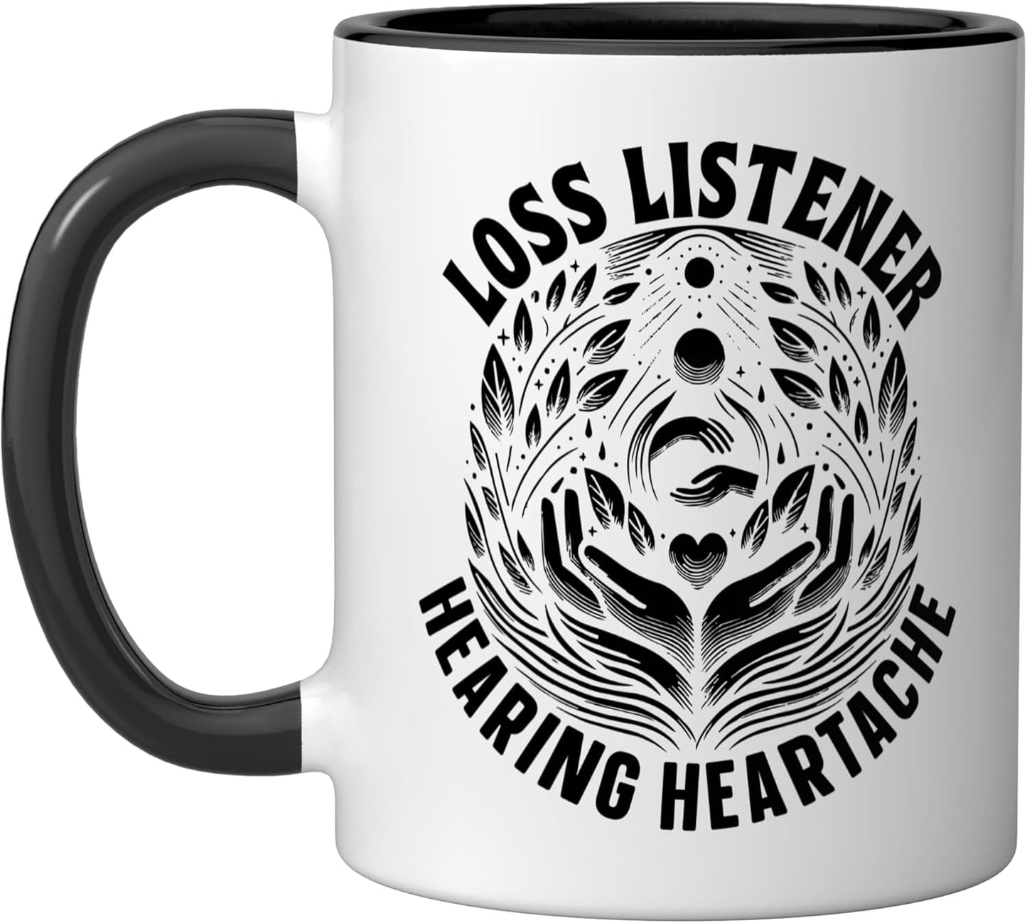 Taza Cerámica para Terapeuta de Duelo Negro/Blanco