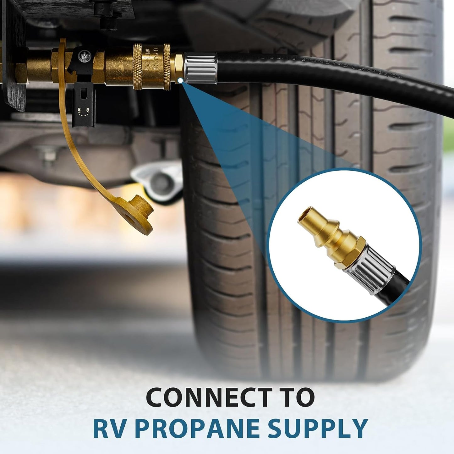 Manguera propano RV parrilla 20ft 1/4pulg válvula seguridad