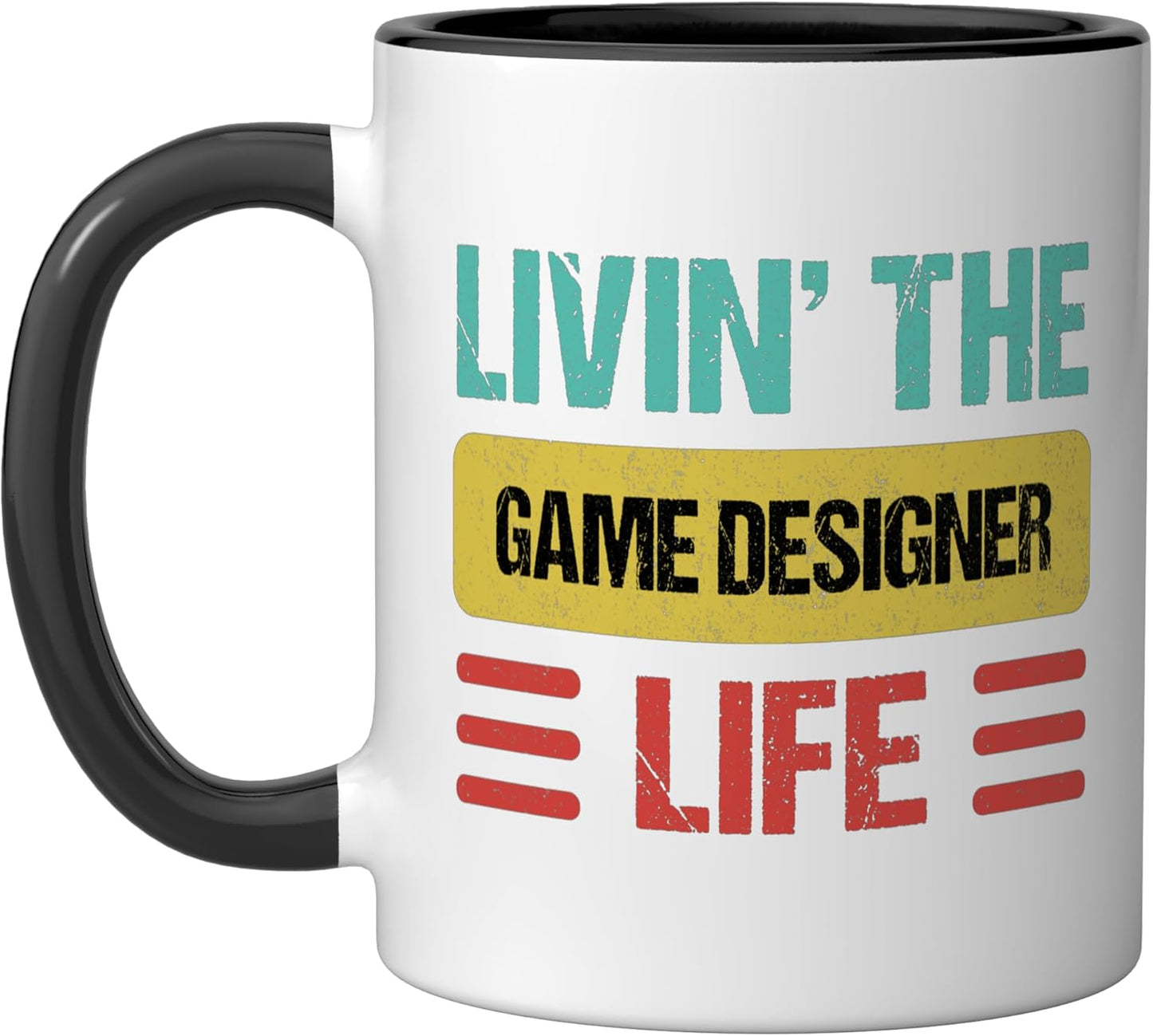 Taza de cerámica para diseñador de juegos negra/blanca
