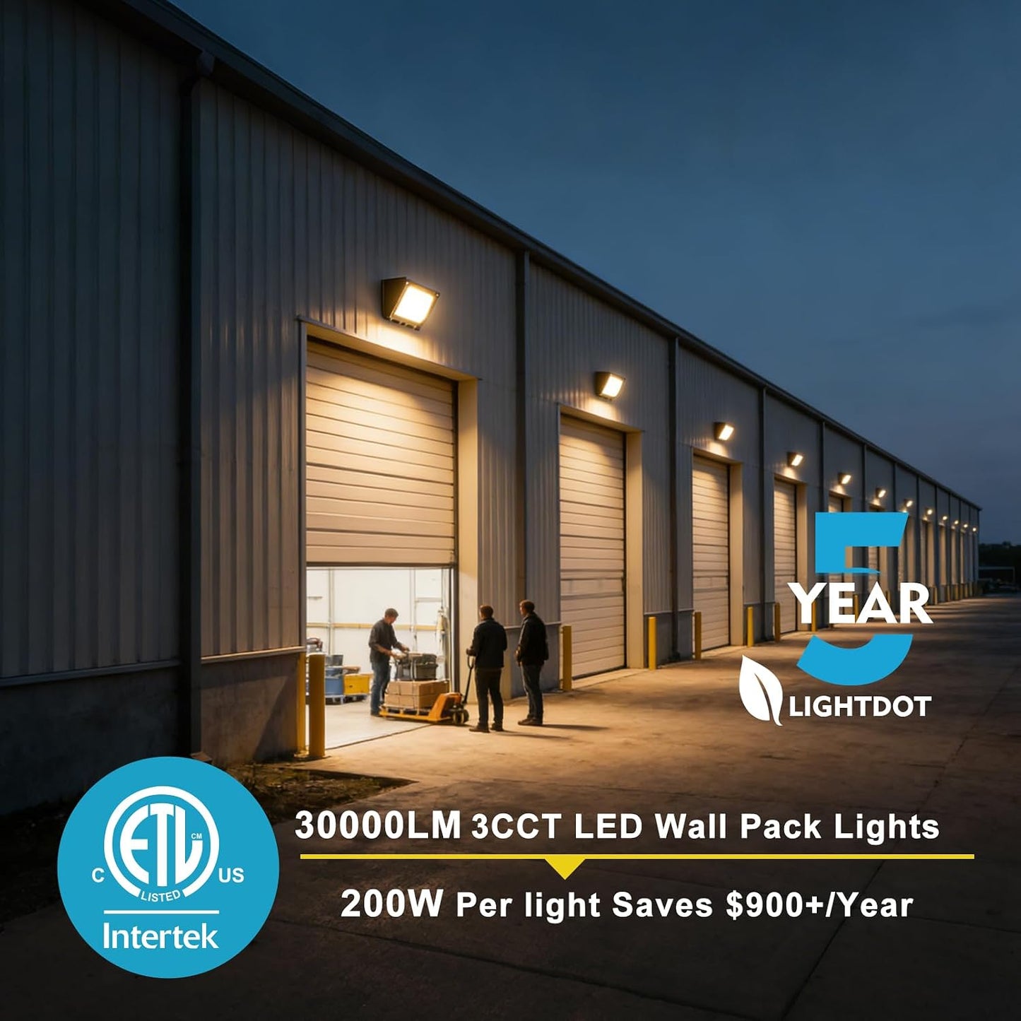 Pack luces LED pared 3CCT 3000-5000K IP65 exterior