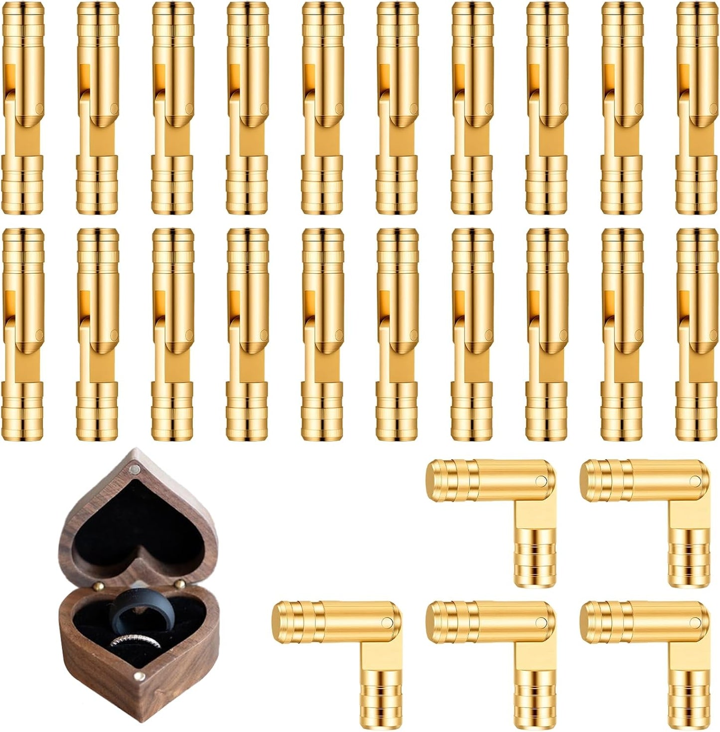 25 Bisagras Cilindro Ocultas Latón para Joyero Madera Puertas