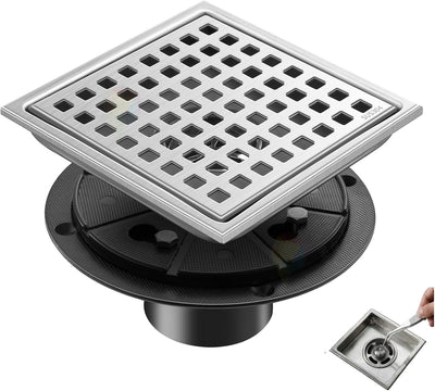 Desagüe ducha cuadrado 6pulg acero inox níquel