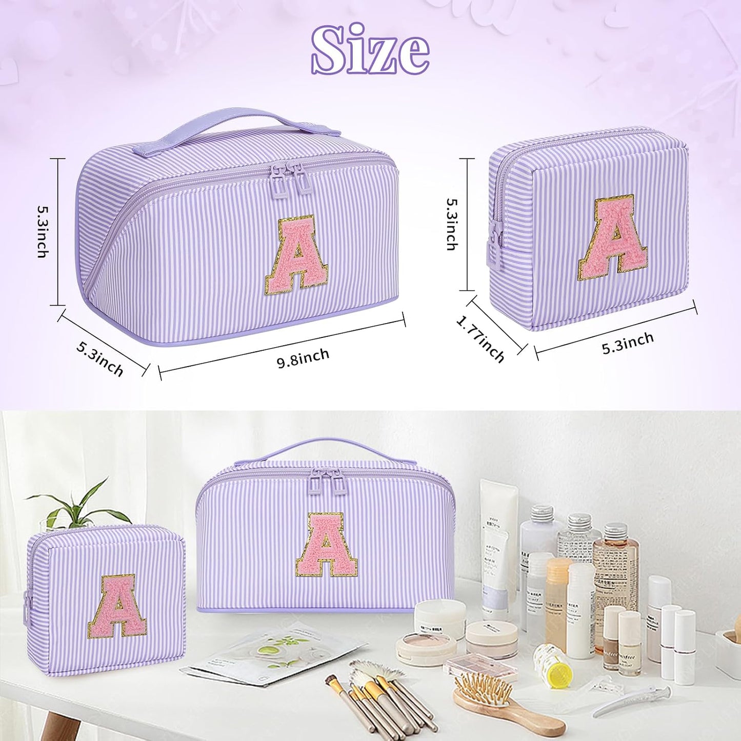 Bolsa maquillaje viaje color púrpura