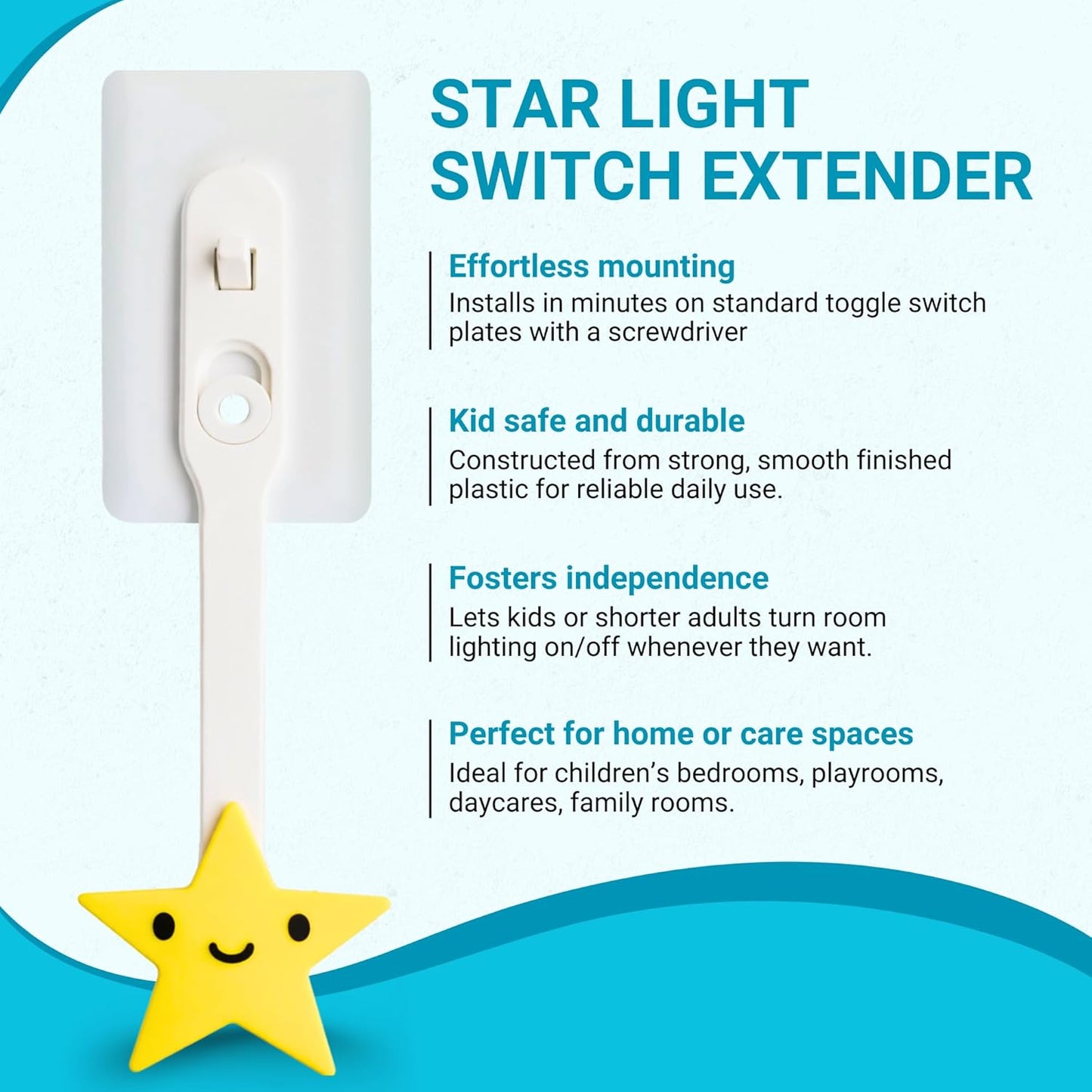 Extensor interruptor luz estrella amarilla para niños set 3