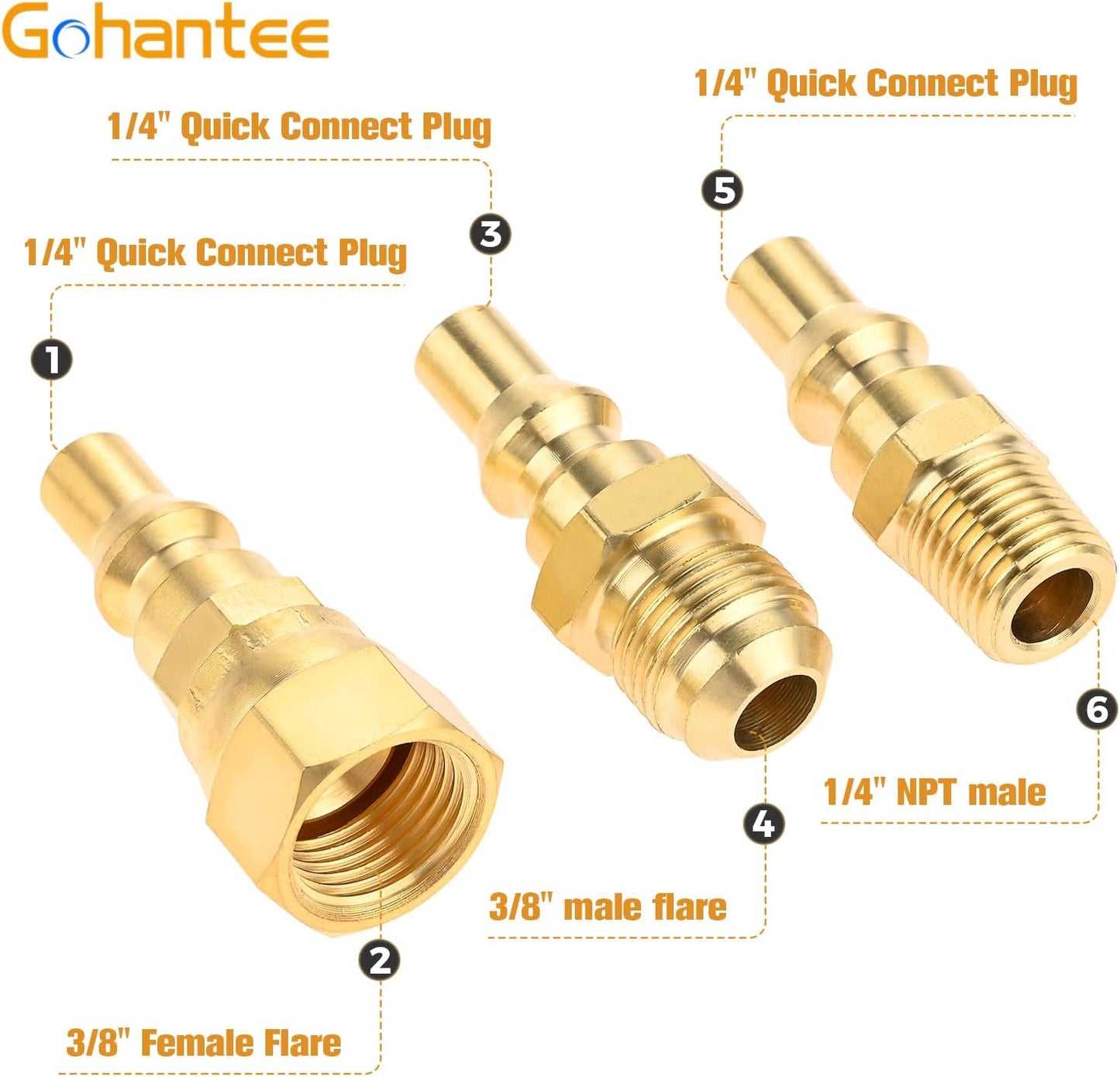 Divisor T 3/8 pulg macho flare para RV remolque propano